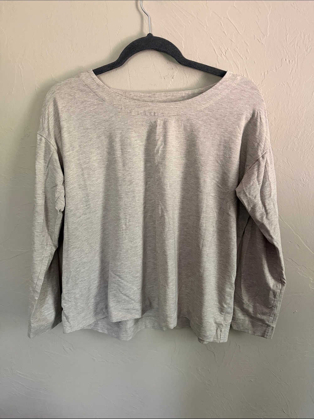 Luxe Supima Boatneck Light Taupe Long Sleeve Top